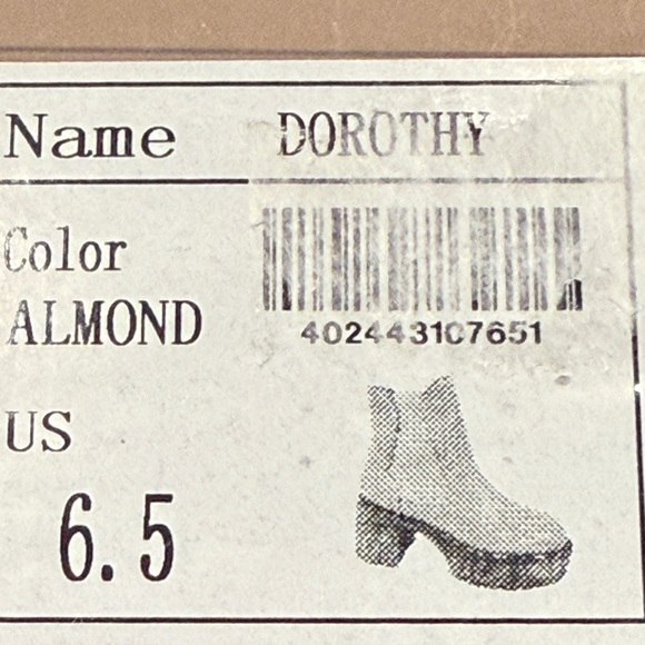 OASIS SOCIETY PLATFORM HEELED ANKLE BOOTS. Dorothy. Almond/Tan. Size 6.5. - Picture 10 of 10